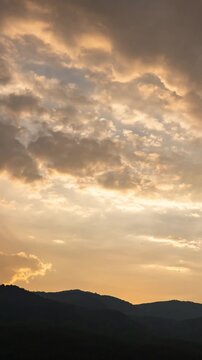 Beautiful evening clouds time-lapse, soft purple and pink sky background.