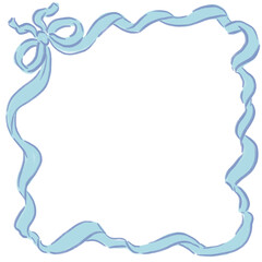 Fototapeta premium Hand Drawn Wavy Ribbon Frame