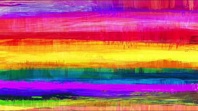 Multicolored Rainbow Spectrum Abstract Grunge Background With Random Flat Brush Strokes For Joyful And Inclusive Creative Video Projects