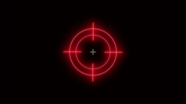 Glowing red concentric circles with white cross symbol on dark background glowing rings abstract modern style