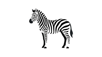 Naklejka premium Minimalist Black and White Zebra Vector Illustration