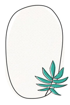 Png palm tree leaf frame on transparent background