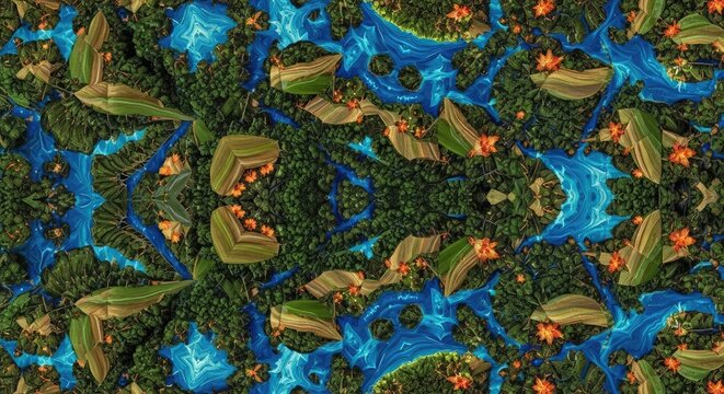 Vibrant abstract fractal design pattern.