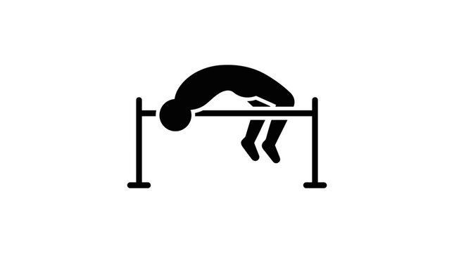 High Jump Athlete Silhouette Clearing Bar 1.