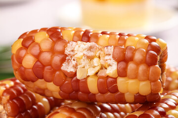 Sweet Savory Multicolored Corn with Salt Crystals Yunnan Style Traditional Asian Food © CanVan