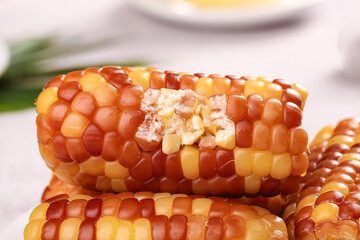 Sweet Glazed Corn with Walnuts - Traditional Yunnan Chinese Snack Food © CanVan