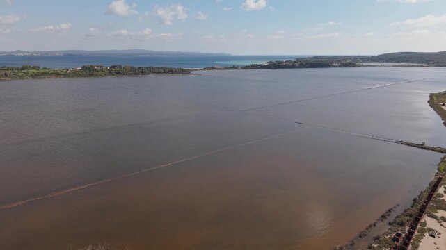Ex Saline di Stato di Carloforte - Former State Saltworks of Carloforte In Sardinia, Italy. - aerial shot