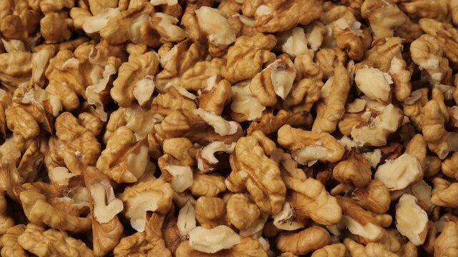 Rotating peeled walnuts as a background