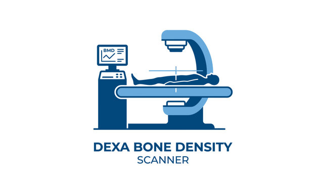 Dexa Bone Density Scanner - Medical Equipment Illustration