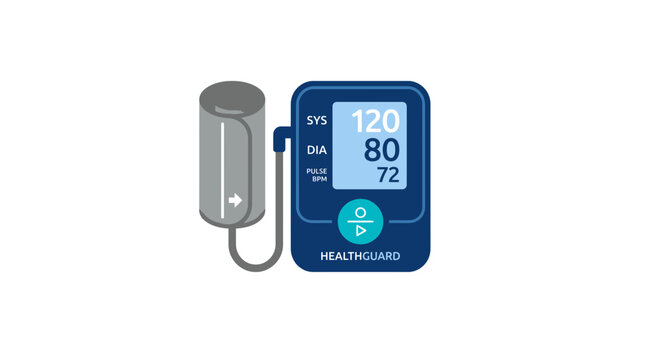 Digital Blood Pressure Monitor Isolated Transparent Background Health Medical