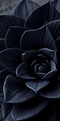 Obraz premium Delicate arabesque design adorns dark gray and black petals, elegance, night