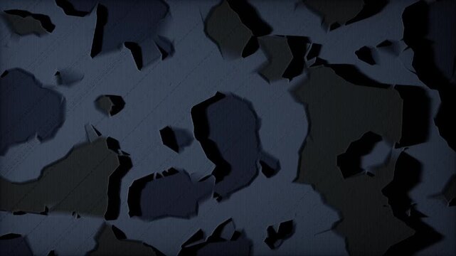 Dark blue camouflage pattern abstract motion background 4K loop