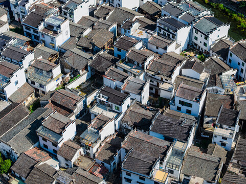 Dashan Village Aerial View, Wuyuan County, Jiangxi China