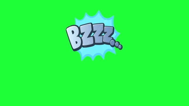 Bzzz sound effect comic bubble animation green