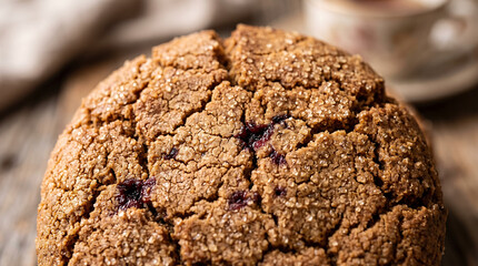 Fototapeta premium Traditional South African Soetkoekies Biscuit Crust Texture with Coarse Sugar Extreme Close-Up