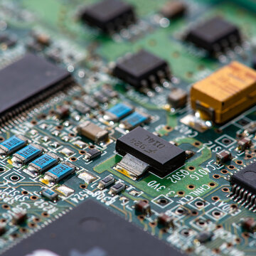 
Electronic Circuit Board Components and Computer Hardware Technology Background