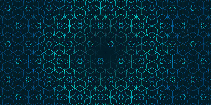 Futuristic Hexagonal Star Geometric Grid Vector