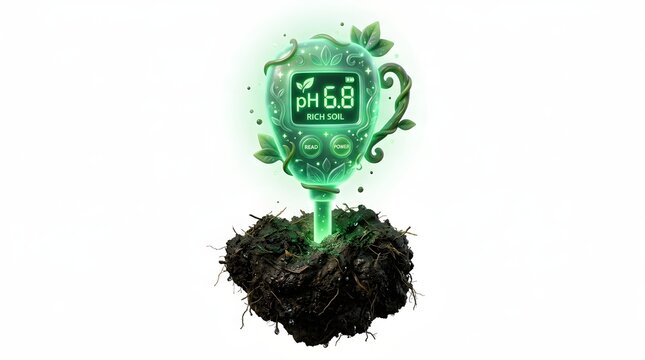 Ph meter testing soil acidity level