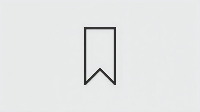 Minimalist bookmark icon for user interface design and digital content saving features.