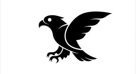 Fototapeta premium Minimalist Black Silhouette of a Soaring Eagle Vector Illustration for Creative Branding and Graphic Design Projects