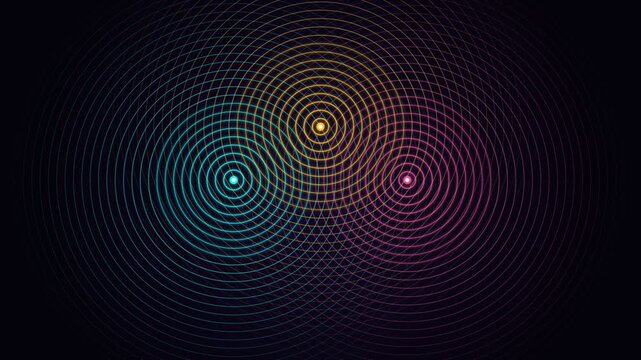 Quantum Wave Interference Pattern Animation with Concentric Harmonic Ripple Rings 4K