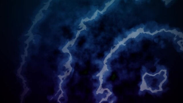 Abstract energy background featuring glowing blue lightning waves animation 4K loop