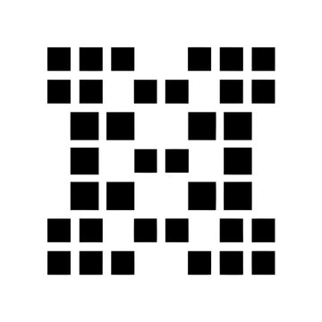 Minimalist black and white pixel art grid icon for digital design and tech applications