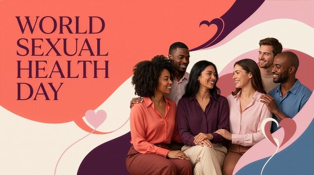 World Sexual Health Day Awareness Poster with Diverse Adults, Healthcare, Connection and Global Wellness Concept
