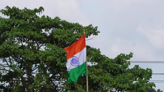 National flag of india waving with pride