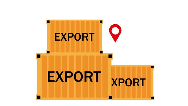 Global export logistics and shipping container concept with location pin containers freight