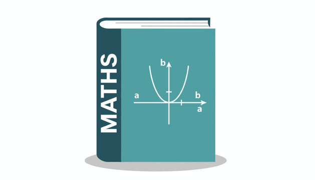 Educational math textbook with a white parabola graph on the cover against a clean white background.