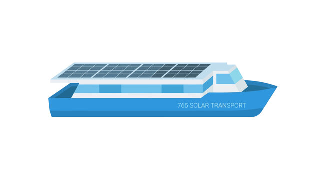 Solar Powered Electric Boat for Sustainable Water Transport - Isolated