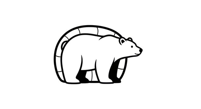 black and white bear logo icon.