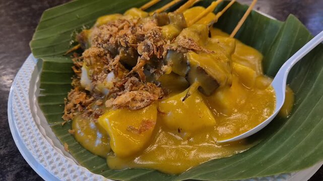 Satay Padang, traditional food from West Sumatera, Indonesia.