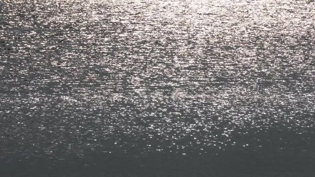 Shimmering water surface glowing in intense sunlight