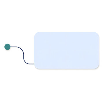 Light blue rounded rectangle callout box connected to a curved line pin marker, perfect for infographic callouts and UI presentations.