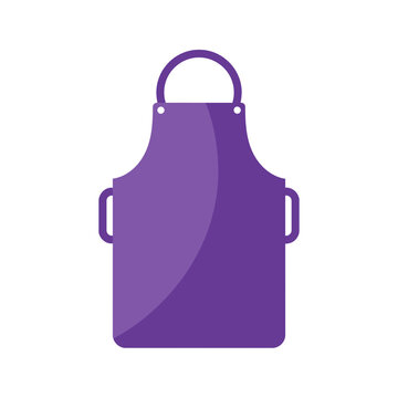 Simple purple kitchen apron icon for cooking and baking protection vector illustration isolated on transparent background, Vector