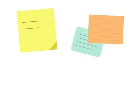 Yellow and orange sticky notes with blank space for writing