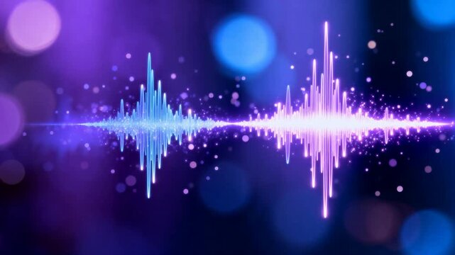 glowing soundwave shifting distorting voice clone visualization