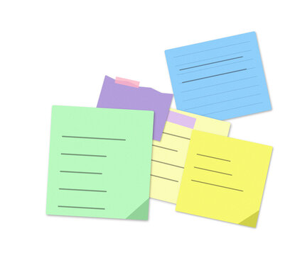 Colorful sticky notes with blank space for text on office desk