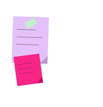 Stack of colorful sticky notes with one hanging down