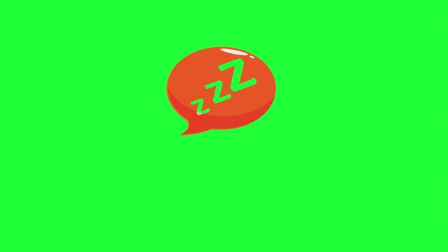Animated zzz speech bubble green screen sleep rest