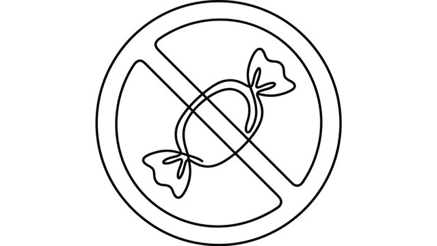 No Candy Allowed Sign Vector Illustration.