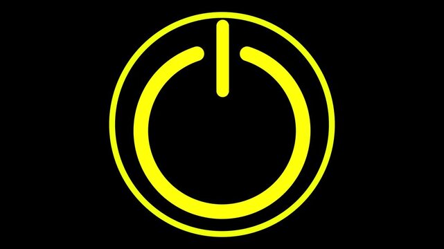 power button turning on and off ,looping animation. Comuter and laptop power on and off icon .4K
