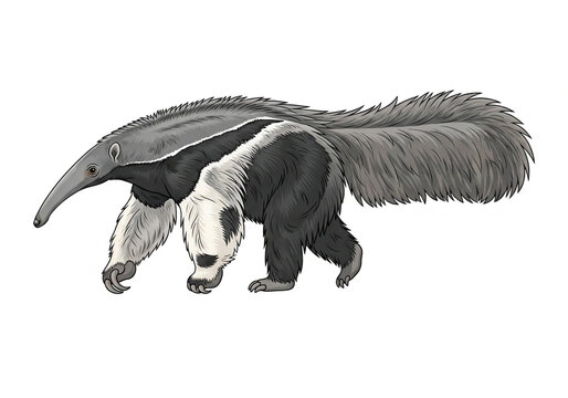 Giant anteater illustration walking