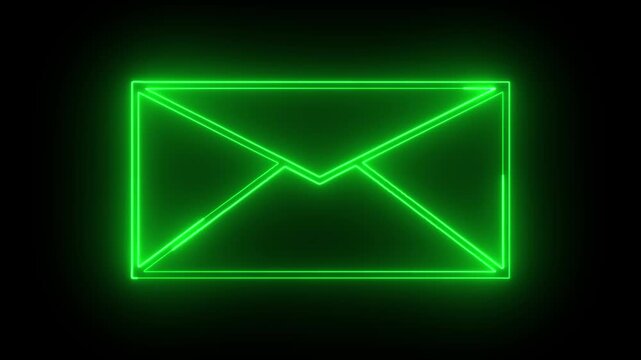Glowing neon message box icon animation video notice receive massage animated sign symbol. Message mail box, 4k. Pulsing Neon yellow Message Box Animation: