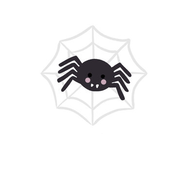 Cute Halloween spider web PNG clipart isolated on transparent background