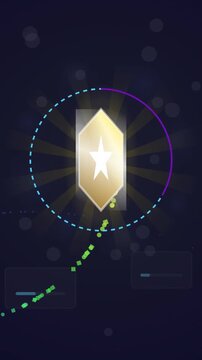 Golden Star Achievement Badge Animation for Gamification UI