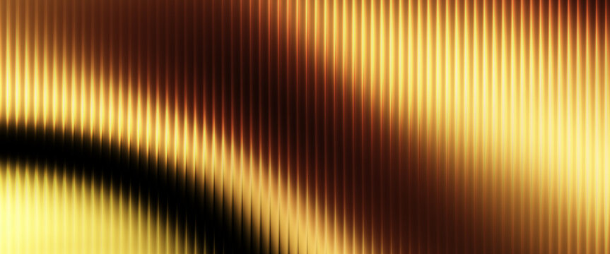 Golden Orange Fractal Glass Texture Background with Vertical Glowing Light Streaks, Curved Wave Bands, Dark Contrast, and Luminous Gradient for Posters, Wallpapers, Covers, Banners and Digital Design