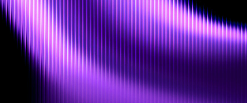 Purple Violet Fractal Glass Texture Background with Neon Vertical Light Streaks, Glowing Wave Curves, Dark Gradient Depth for Posters, Wallpapers, Covers, Banners, and Digital Design